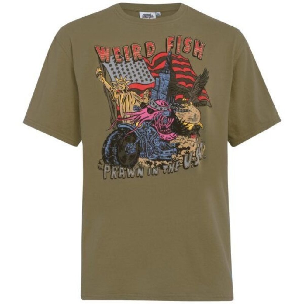 Weird Fish Mens 2XL Green Crew Neck Short Sleeve P